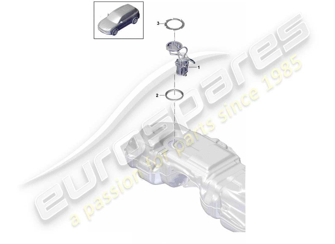 porsche cayenne e3 (2020) fuel tank part diagram