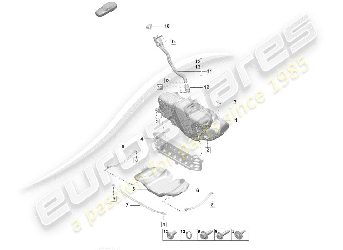 porsche 2019 fuel tank part diagram