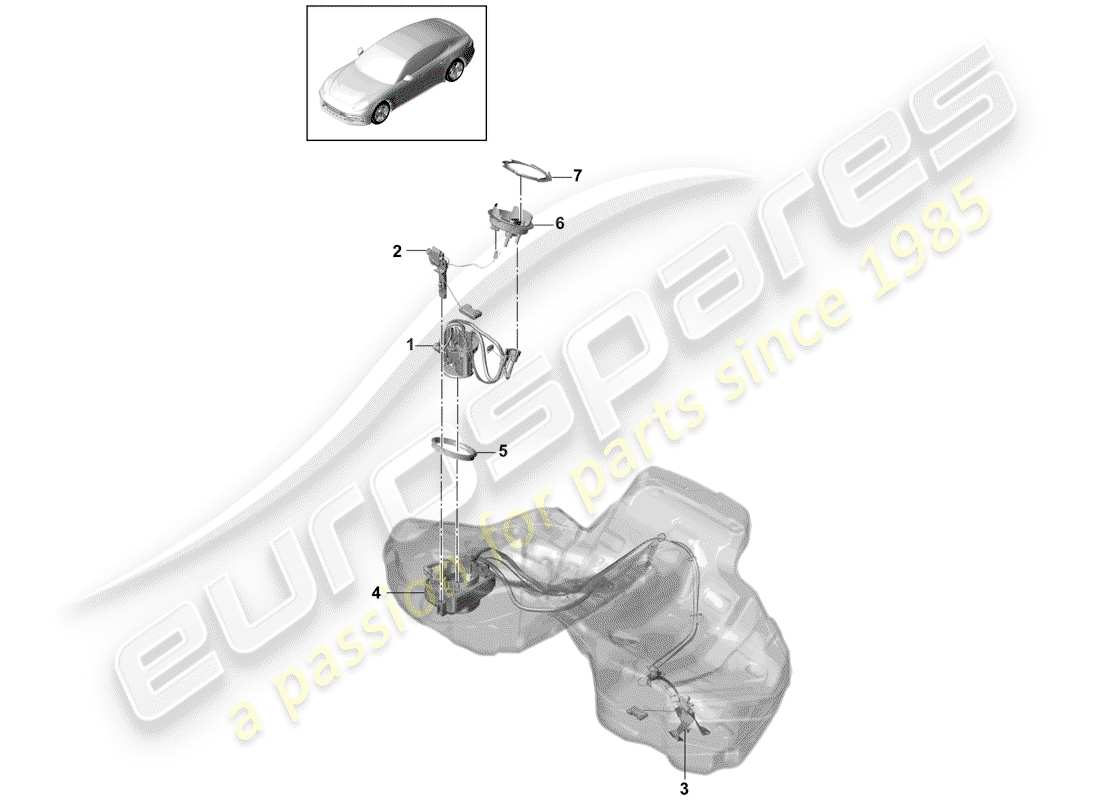 porsche panamera 971 (2020) fuel pump part diagram