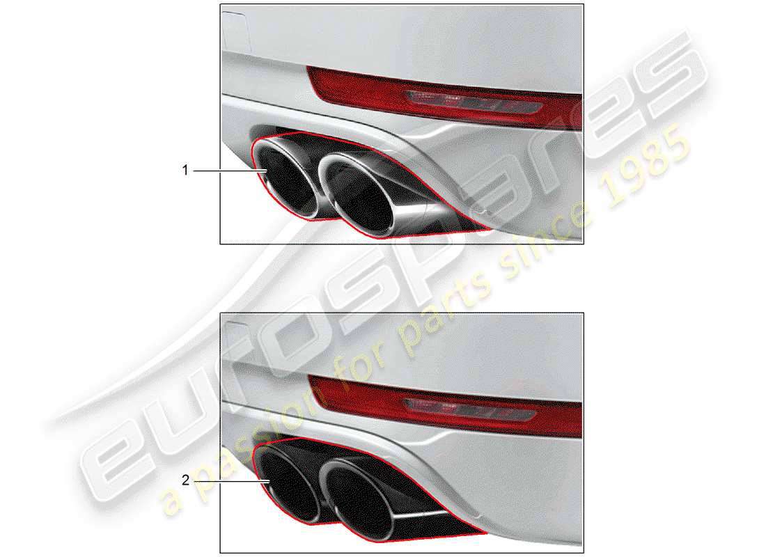 porsche tequipment macan (2016) tailpipe part diagram