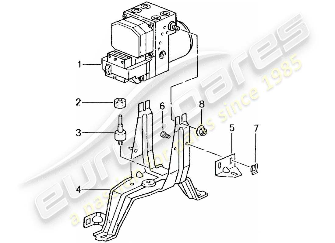 porsche 996 gt3 (2005) hydraulic unit - anti-locking brake syst. -abs- - d >> - mj 2002 part diagram