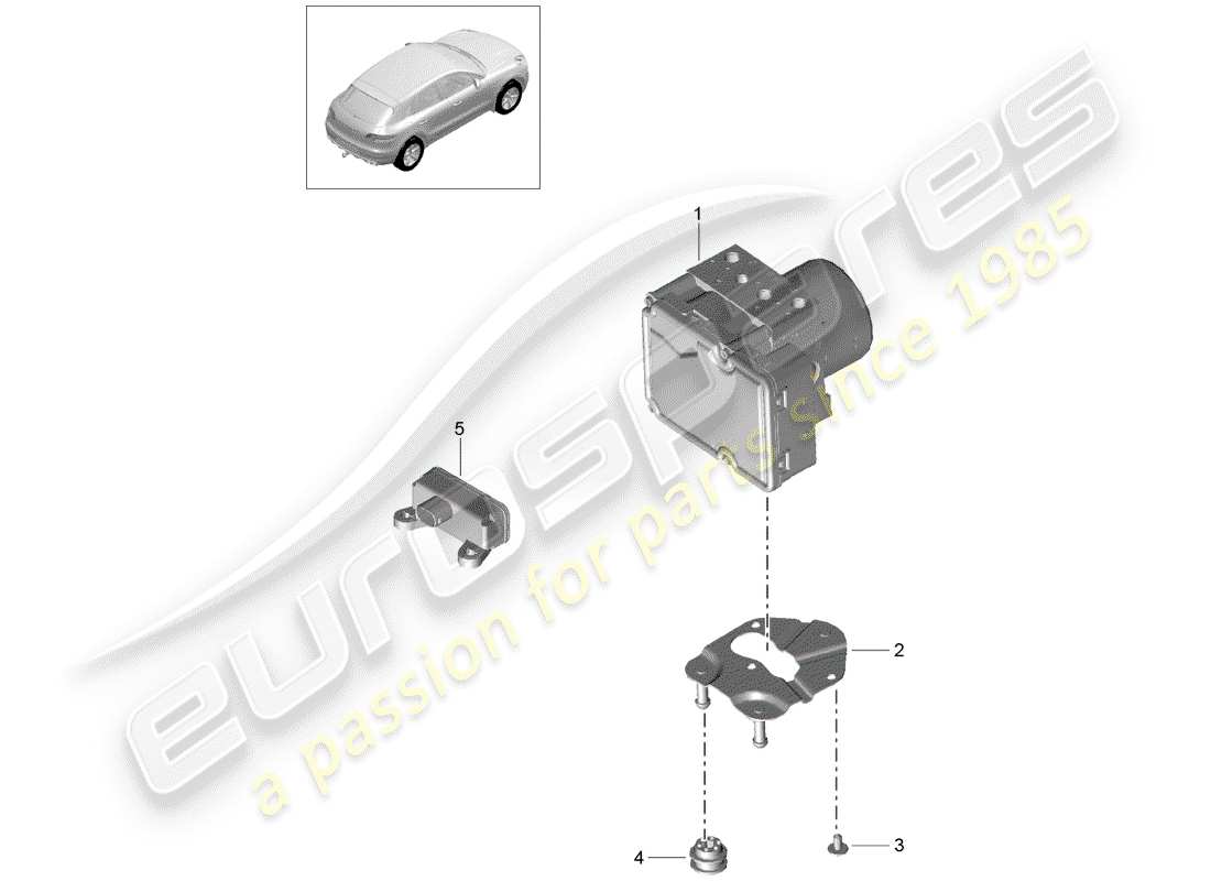 porsche macan (2016) hydraulic unit part diagram