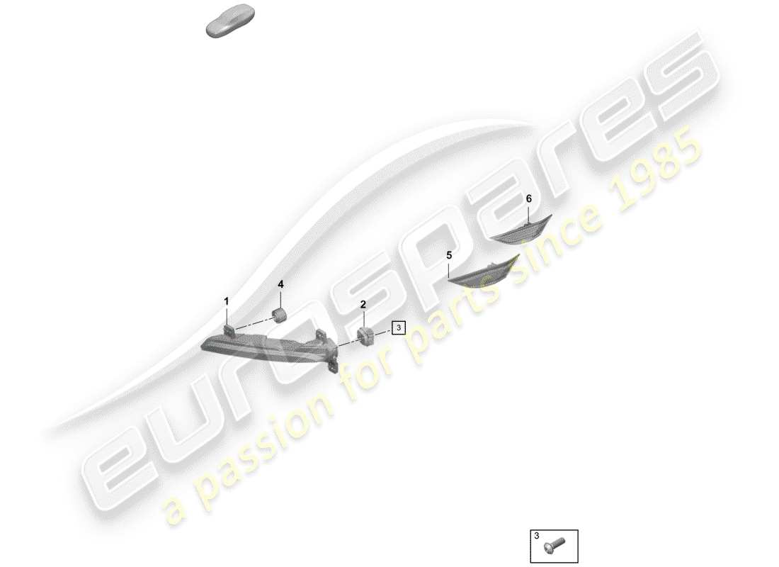 porsche boxster spyder (2019) turn signal repeater part diagram