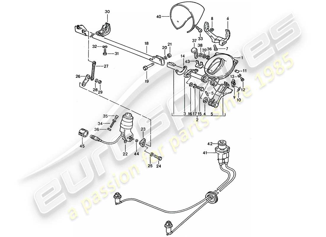 porsche 928 (1994) pop-up headlight part diagram