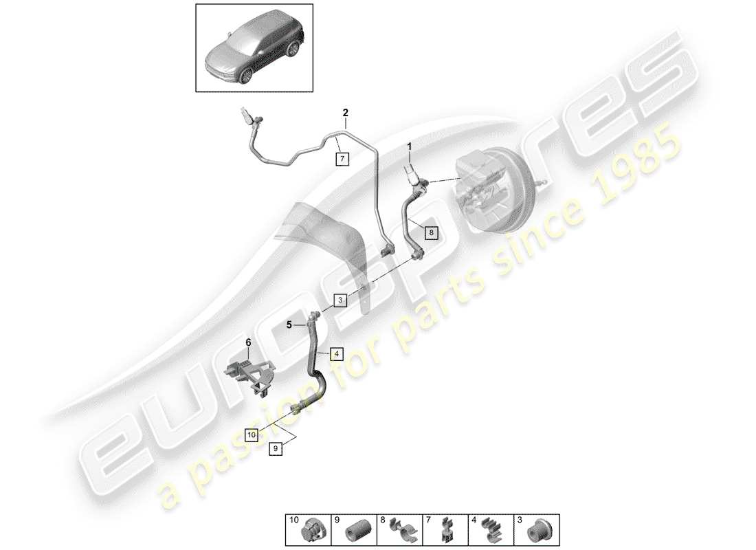 porsche cayenne e3 (2020) vacuum line part diagram