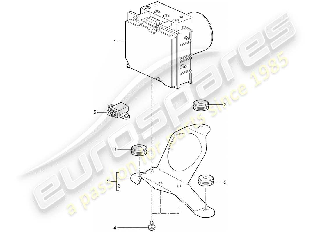 porsche cayman 987 (2006) hydraulic unit part diagram