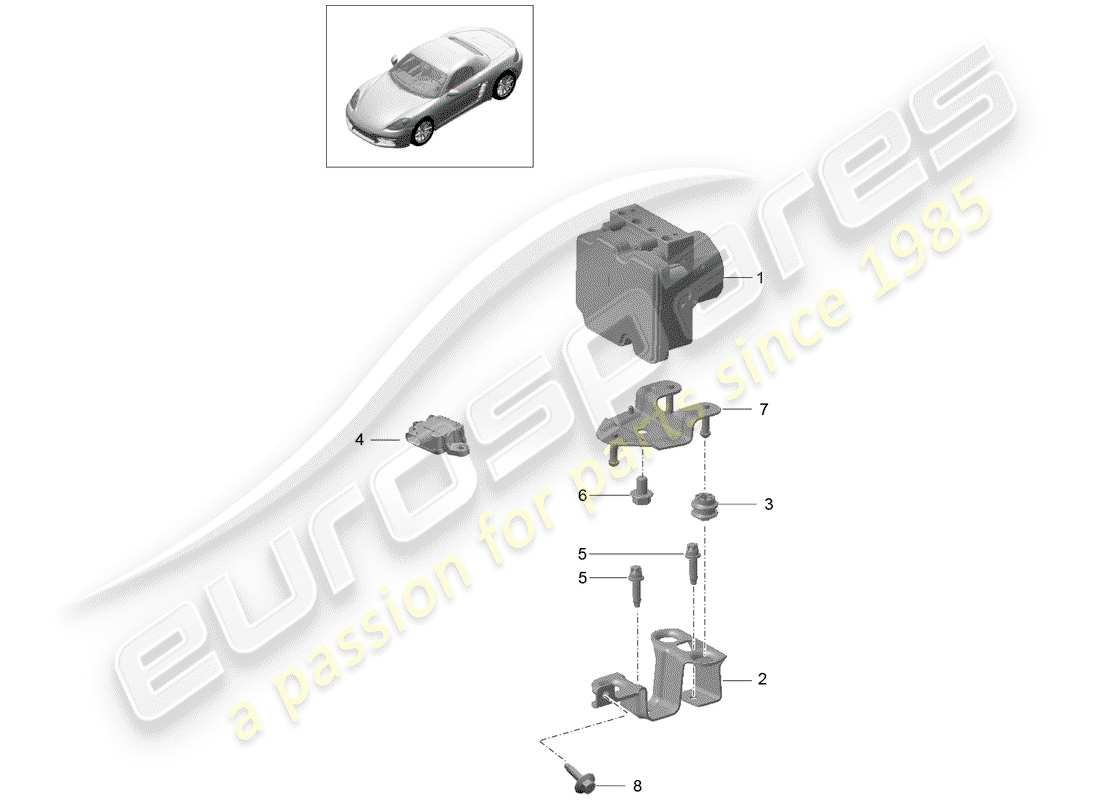 porsche 718 boxster (2019) hydraulic unit part diagram