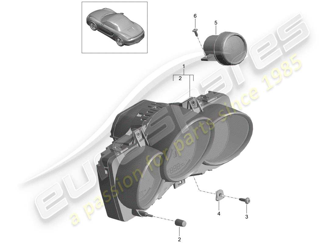 porsche boxster 981 (2014) instruments part diagram