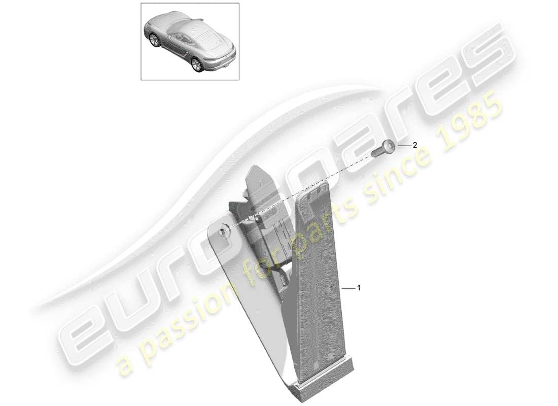 porsche 718 cayman (2020) brake and acc. pedal assembly part diagram