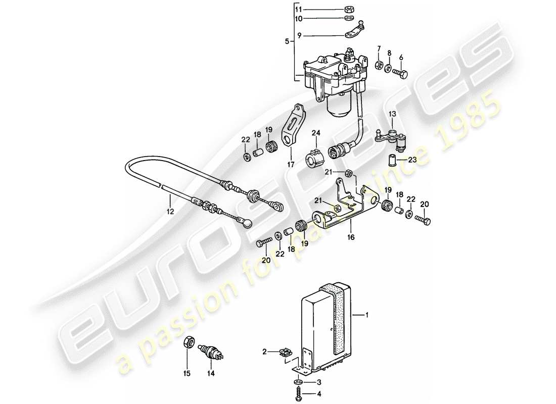 porsche 944 (1983) cruise control system part diagram