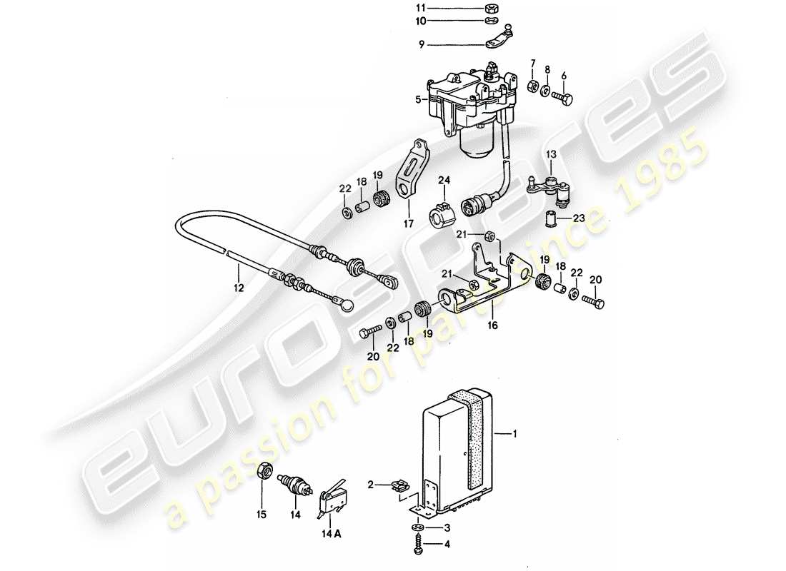 porsche 944 (1990) cruise control system part diagram