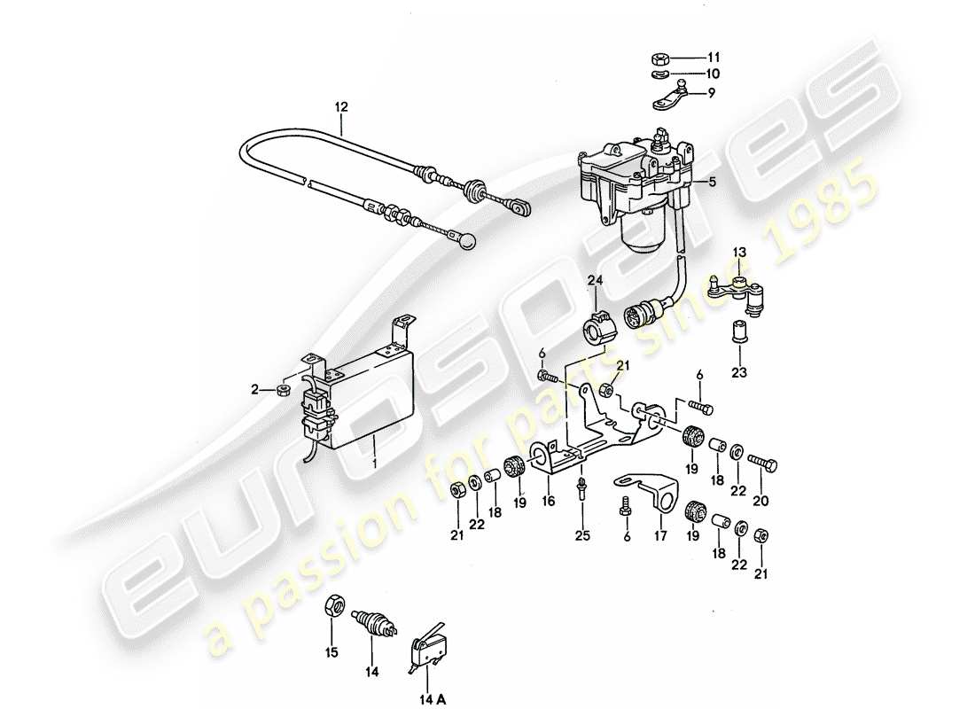 porsche 968 (1995) cruise control system part diagram