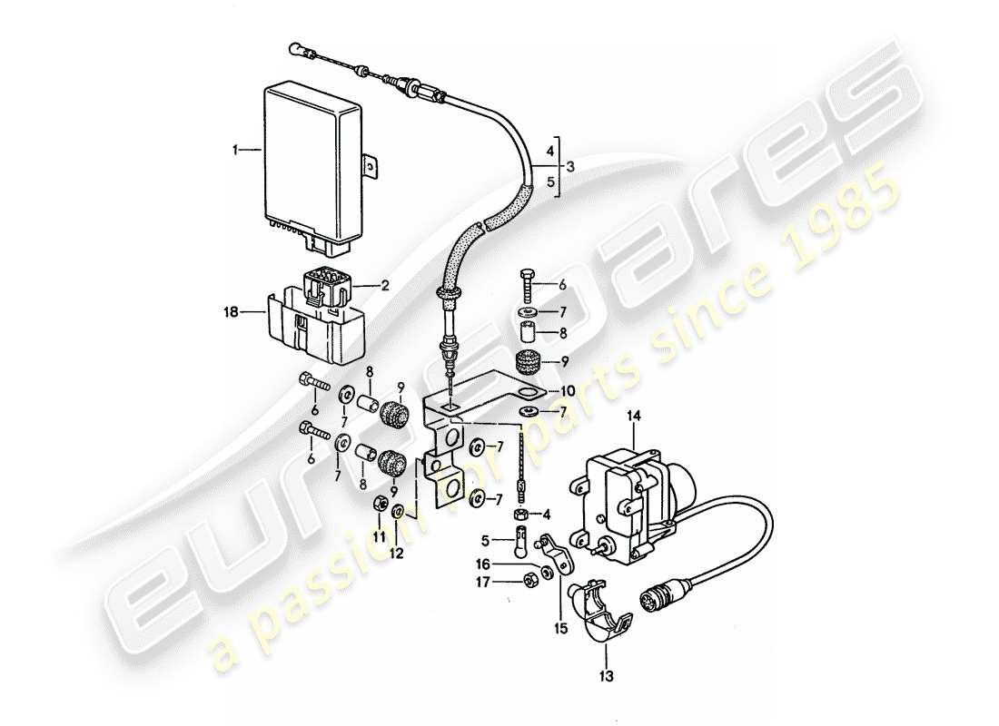 porsche 928 (1995) cruise control system part diagram