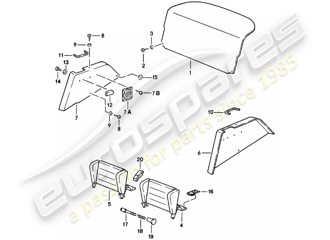 porsche 911 (1983) interior equipment part diagram