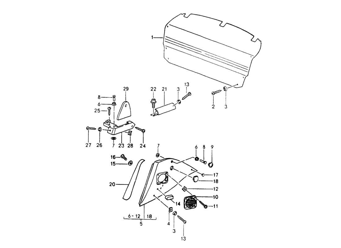 porsche 964 (1994) interior equipment part diagram