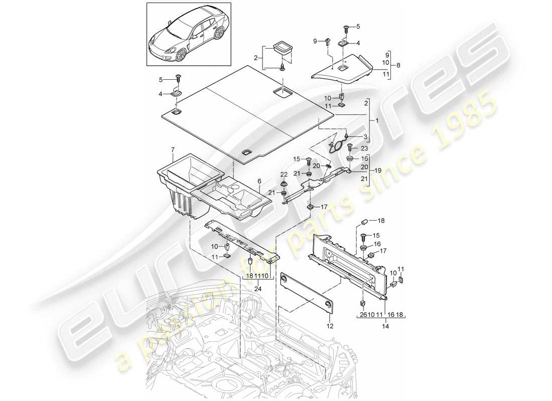 porsche panamera 970 (2016) trims part diagram