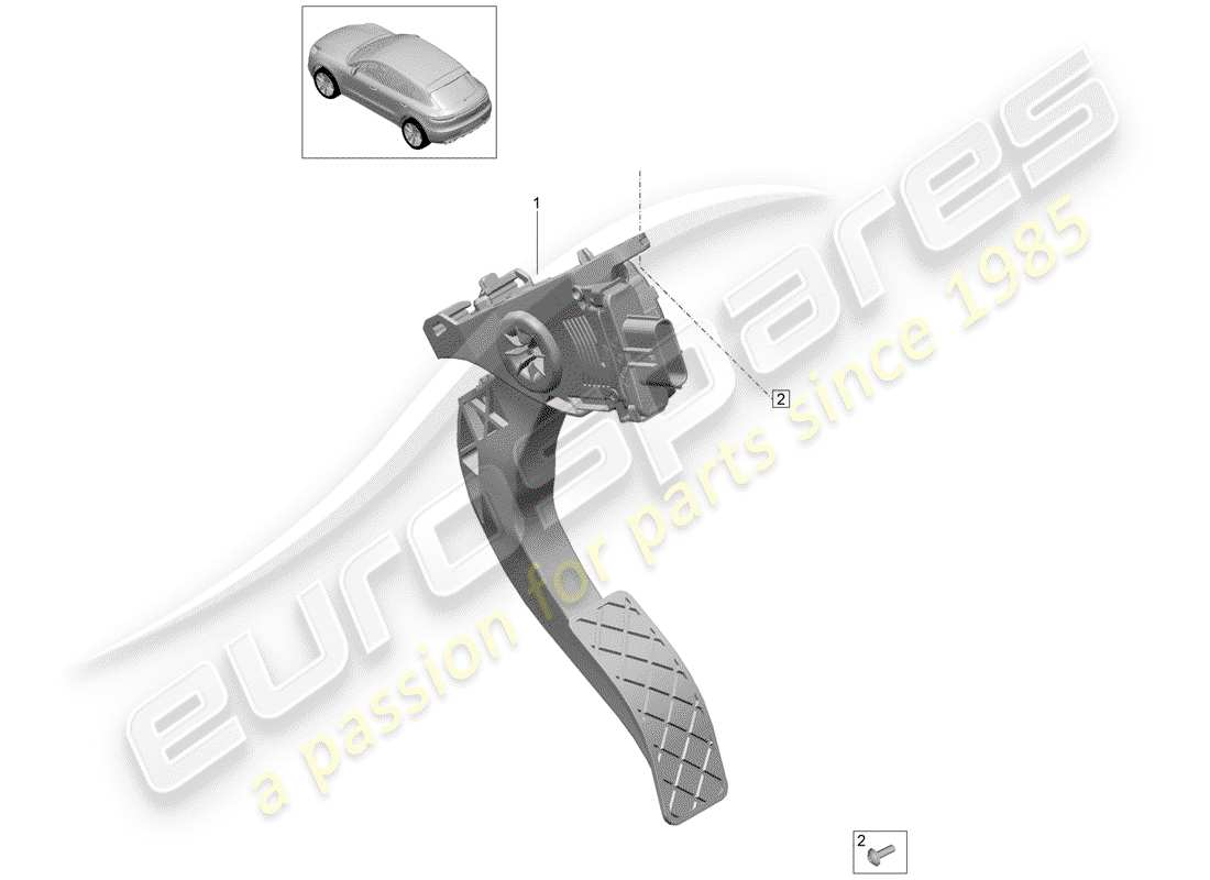 porsche macan (2019) accelerator pedal part diagram