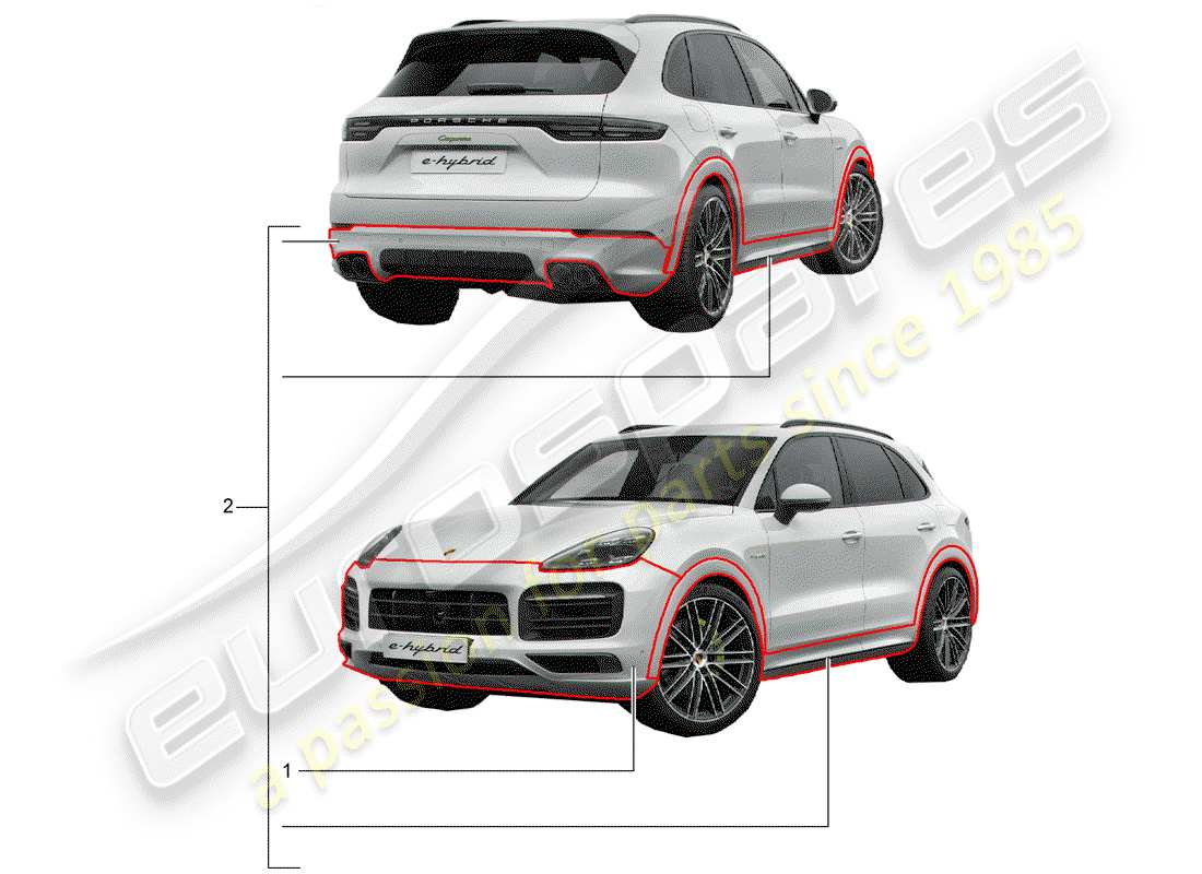 porsche tequipment cayenne (2011) sport design package part diagram