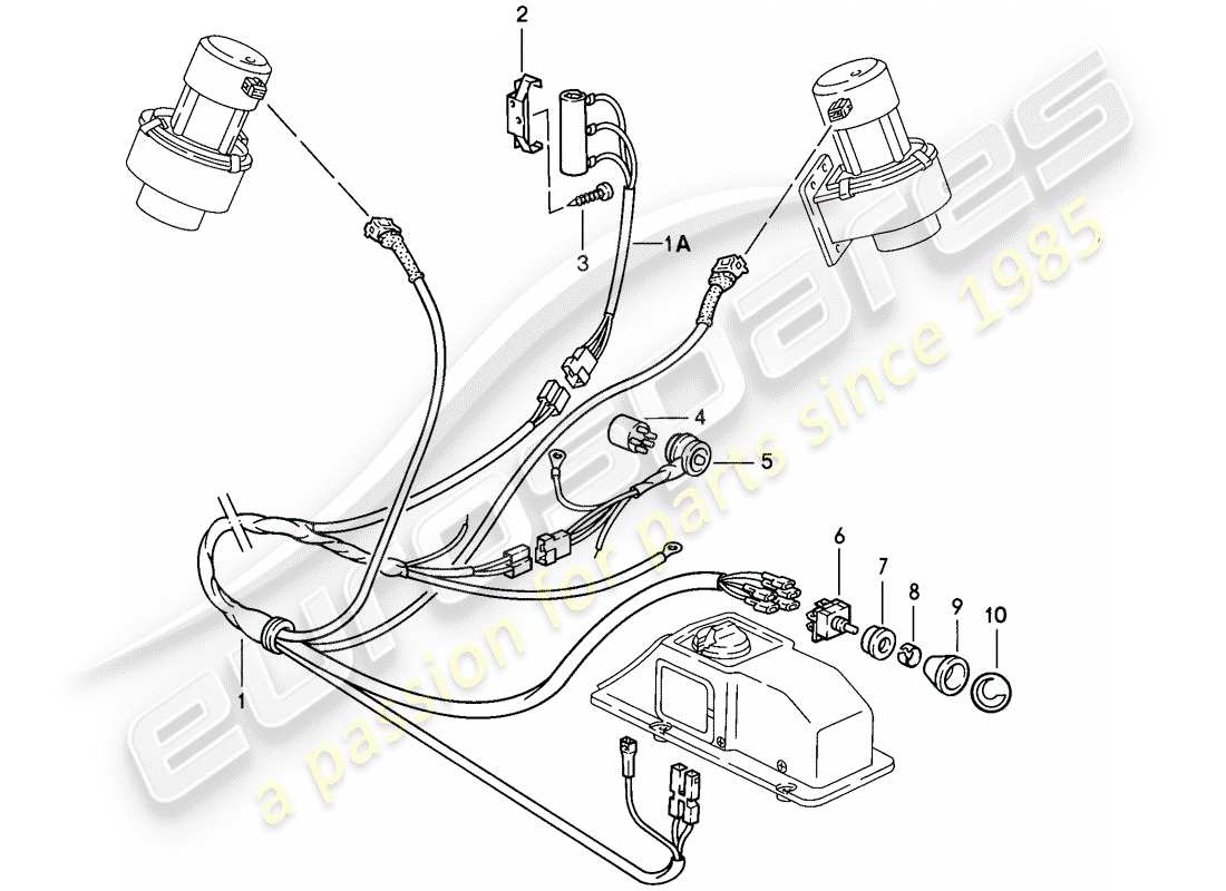 porsche 911 (1986) heating system 2 part diagram