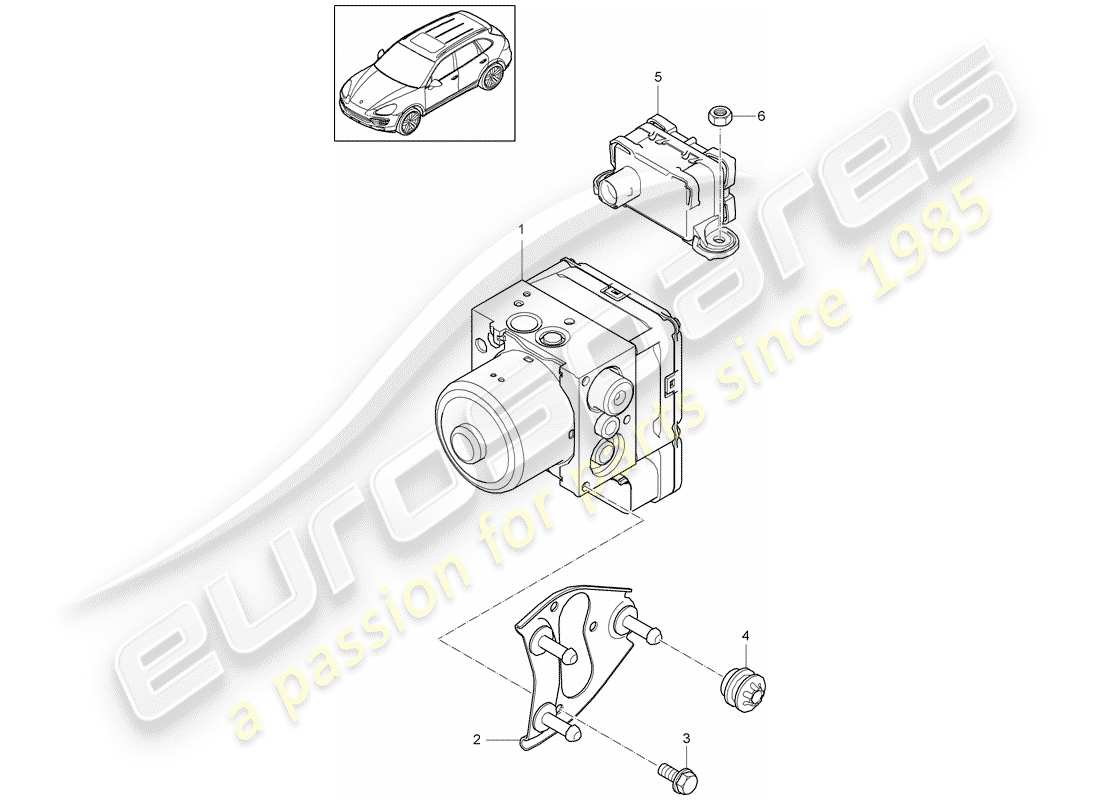 porsche cayenne e2 (2015) hydraulic unit part diagram