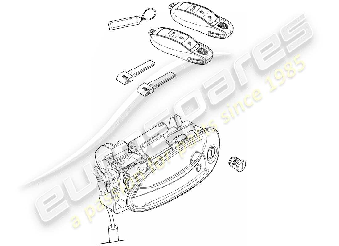 porsche panamera 970 (2015) set of locks part diagram