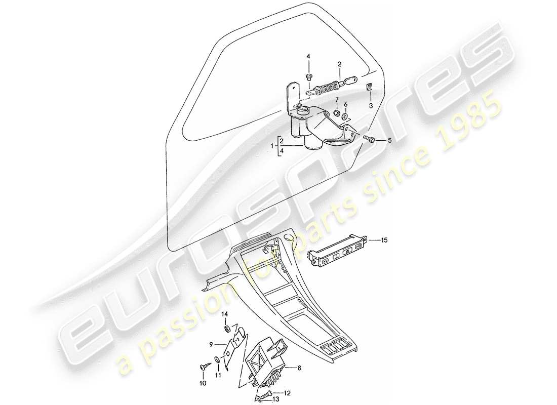 porsche 928 (1987) central locking system - d >> - mj 1988 part diagram