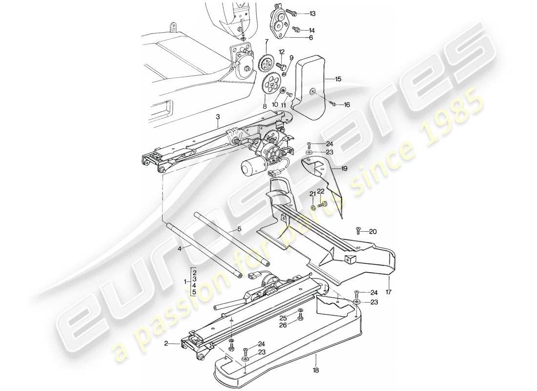 porsche 928 (1986) front seat - electrical equipment - d >> - mj 1984 part diagram