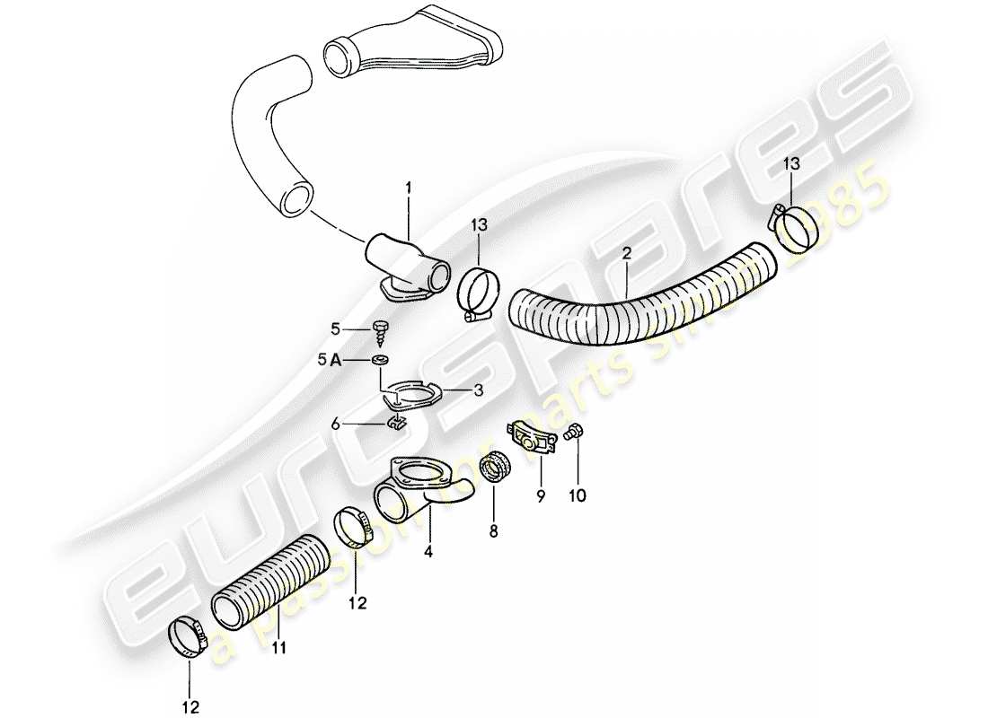 porsche 911 (1989) cooling air duct part diagram