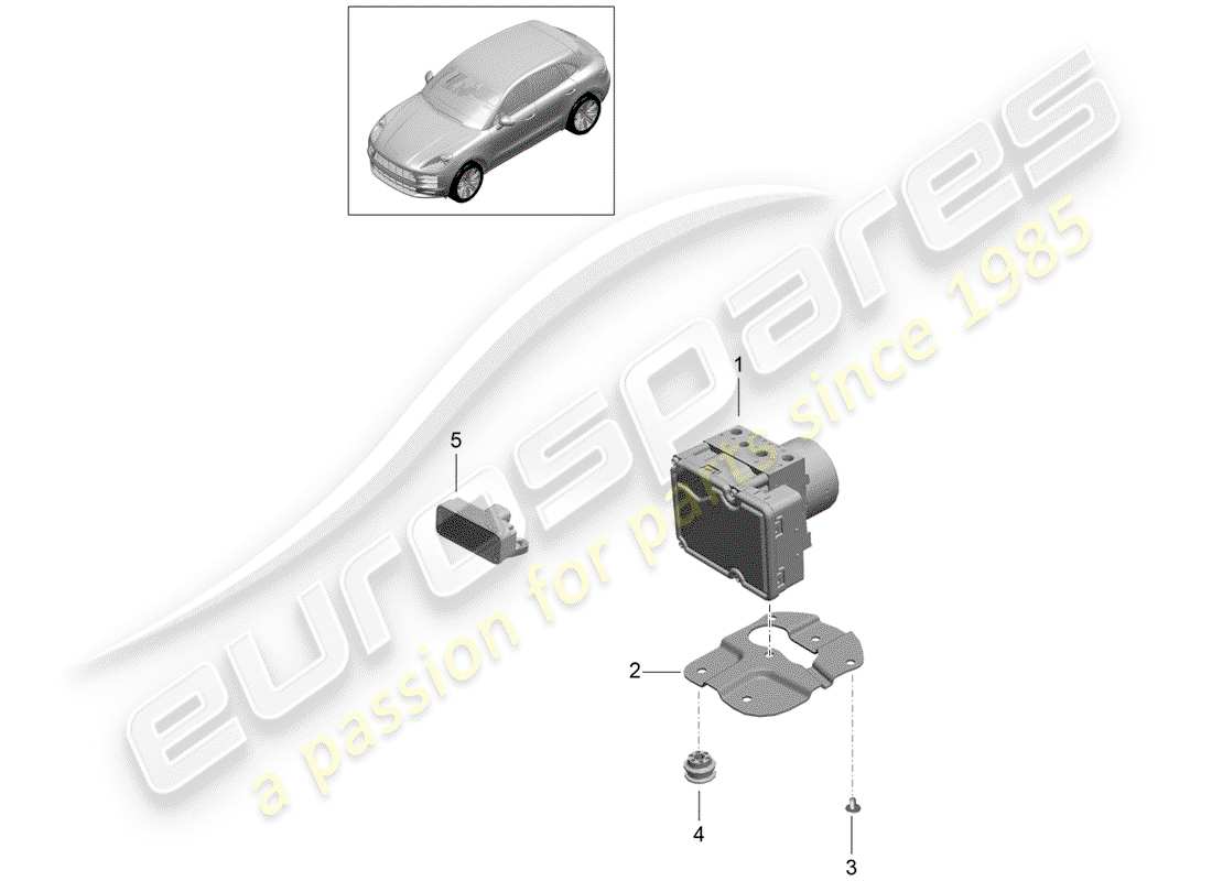 porsche macan (2019) hydraulic unit part diagram