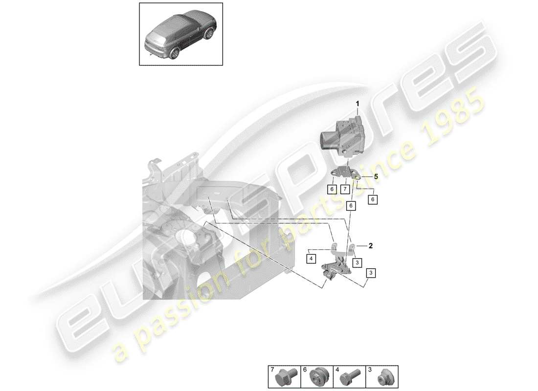 porsche cayenne e3 (2019) hydraulic unit part diagram