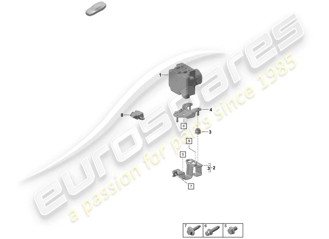 porsche boxster spyder (2019) hydraulic unit part diagram