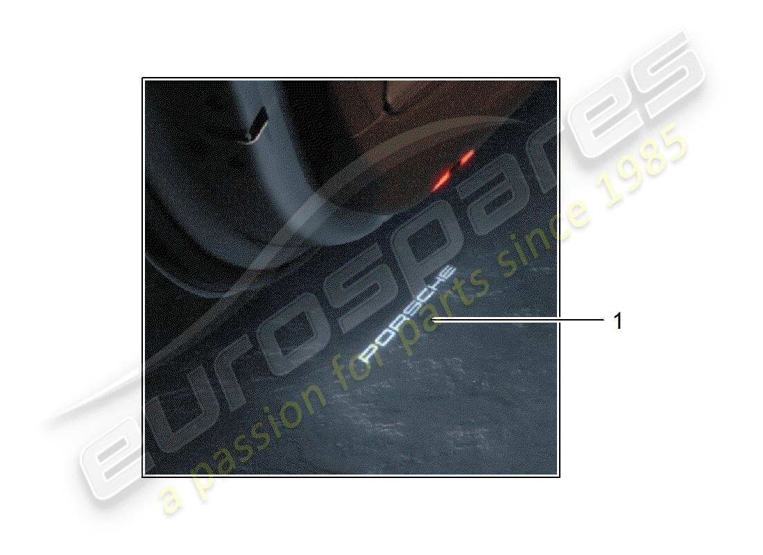 porsche tequipment cayenne (2012) led door projector part diagram