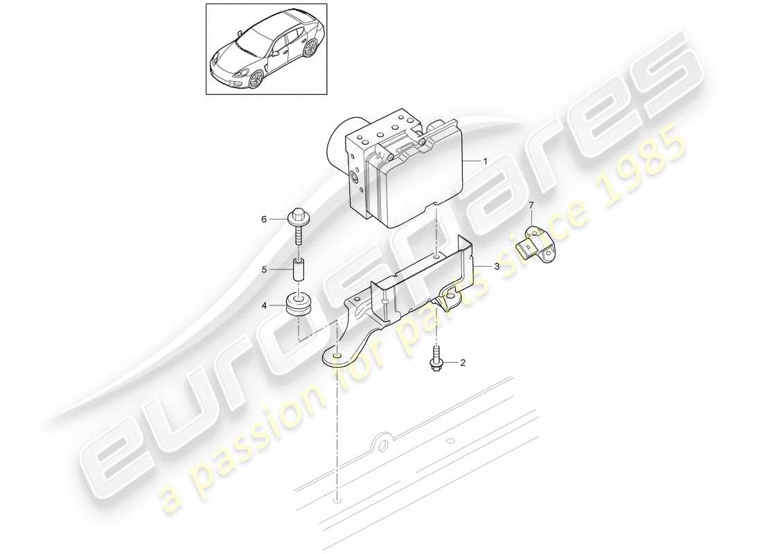 porsche panamera 970 (2010) hydraulic unit part diagram