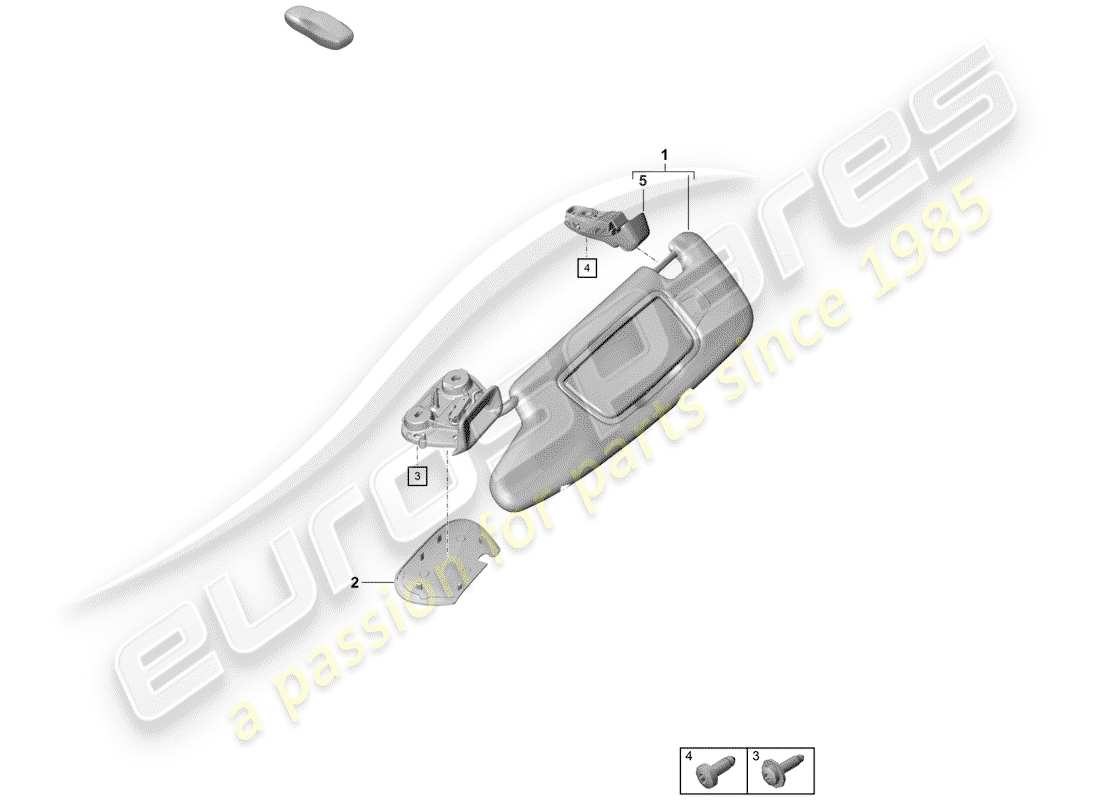 porsche boxster spyder (2019) sun vizors part diagram