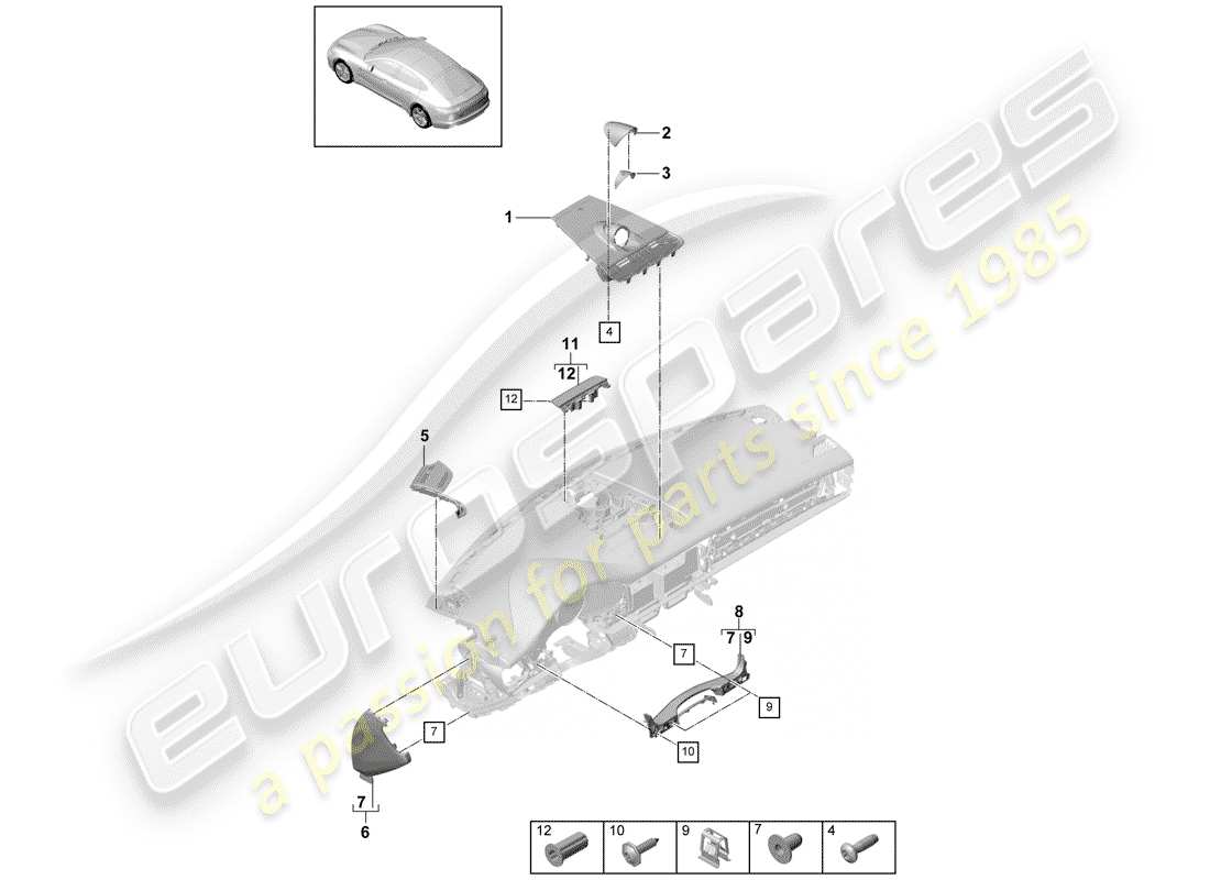 porsche panamera 971 (2020) accessories part diagram