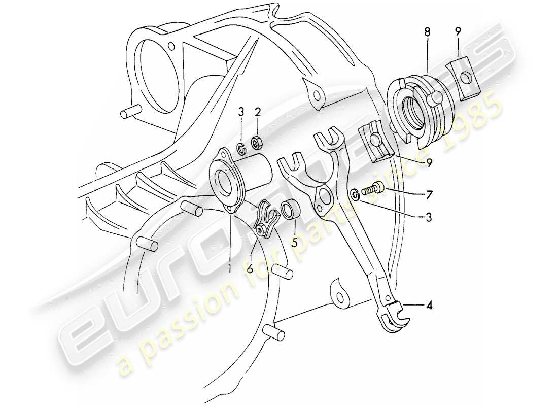 porsche 911/912 (1968) clutch release part diagram