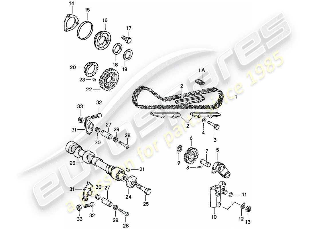 porsche 911 (1987) valve control part diagram