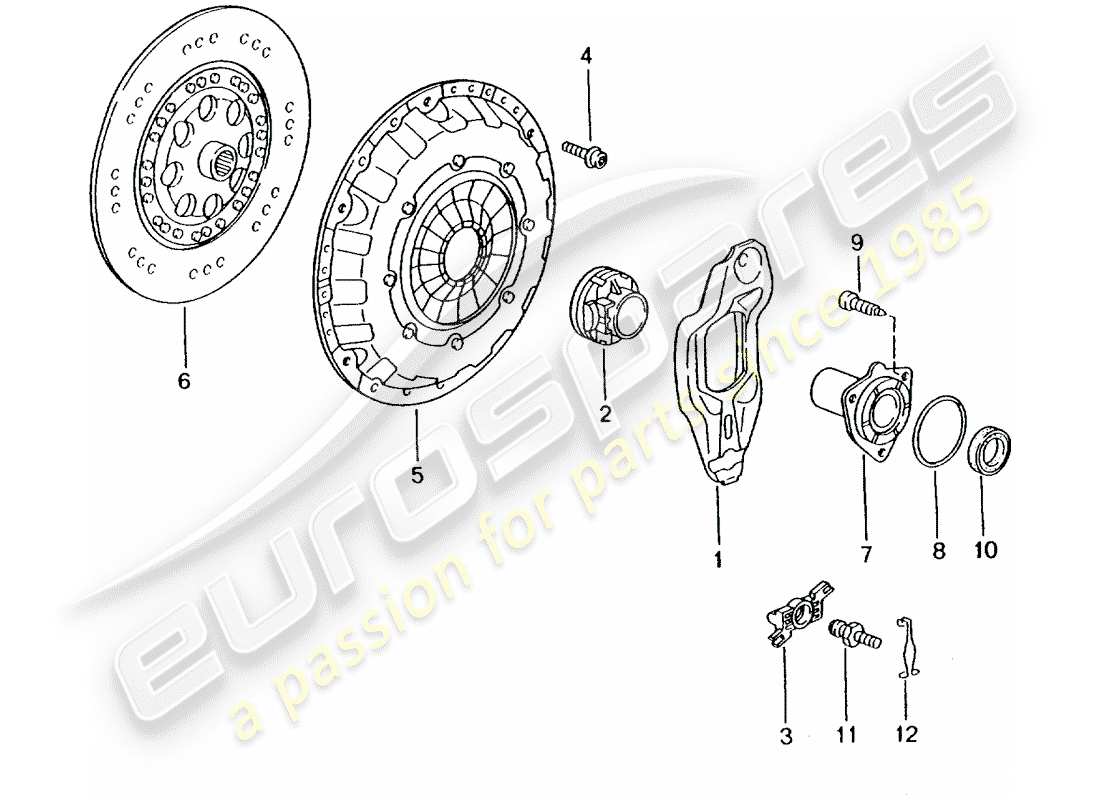 porsche boxster 986 (2001) clutch part diagram