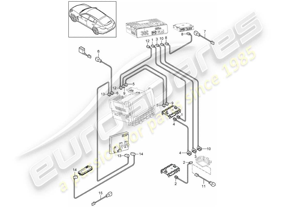 porsche panamera 970 (2011) connecting line part diagram