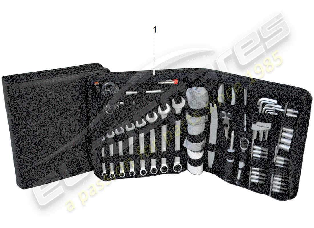 porsche tequipment macan (2016) tool kit bag part diagram