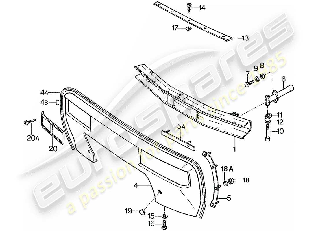 porsche 928 (1986) bumper part diagram