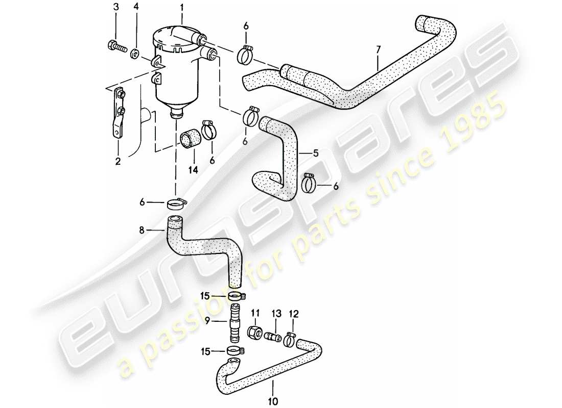 porsche 911 (1986) oil separator part diagram