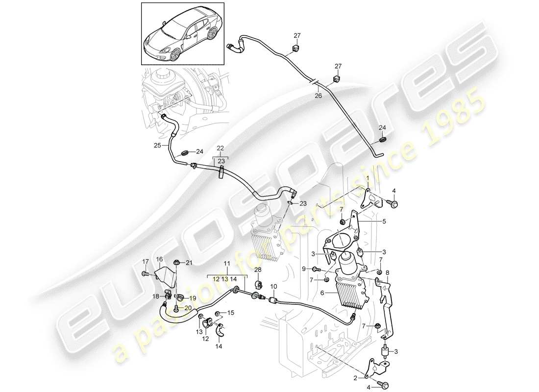 porsche panamera 970 (2012) control mechanism part diagram