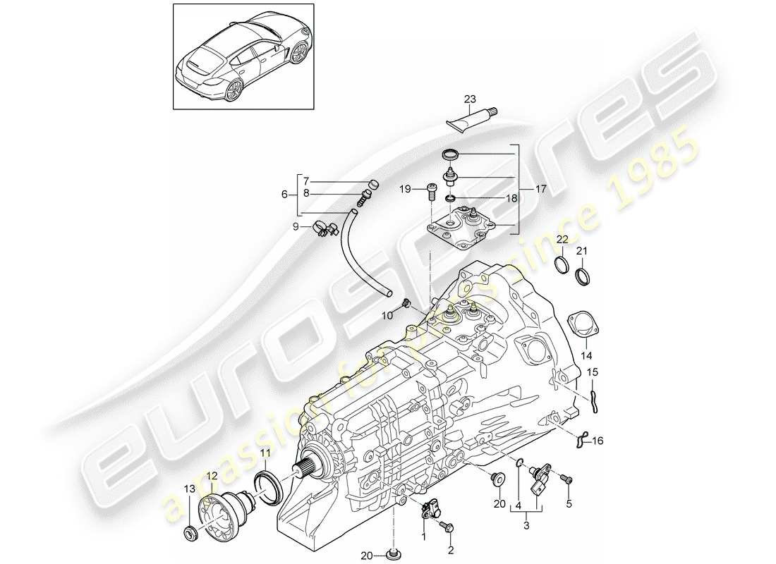 porsche panamera 970 (2012) replacement transmission part diagram