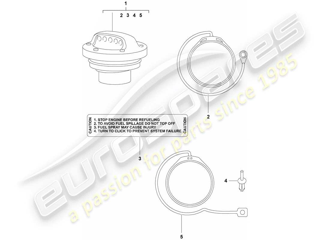 porsche tequipment cayenne (2003) cap with retaining strap for part diagram