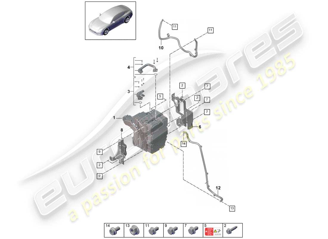 porsche panamera 971 (2018) power and control electronics- part diagram