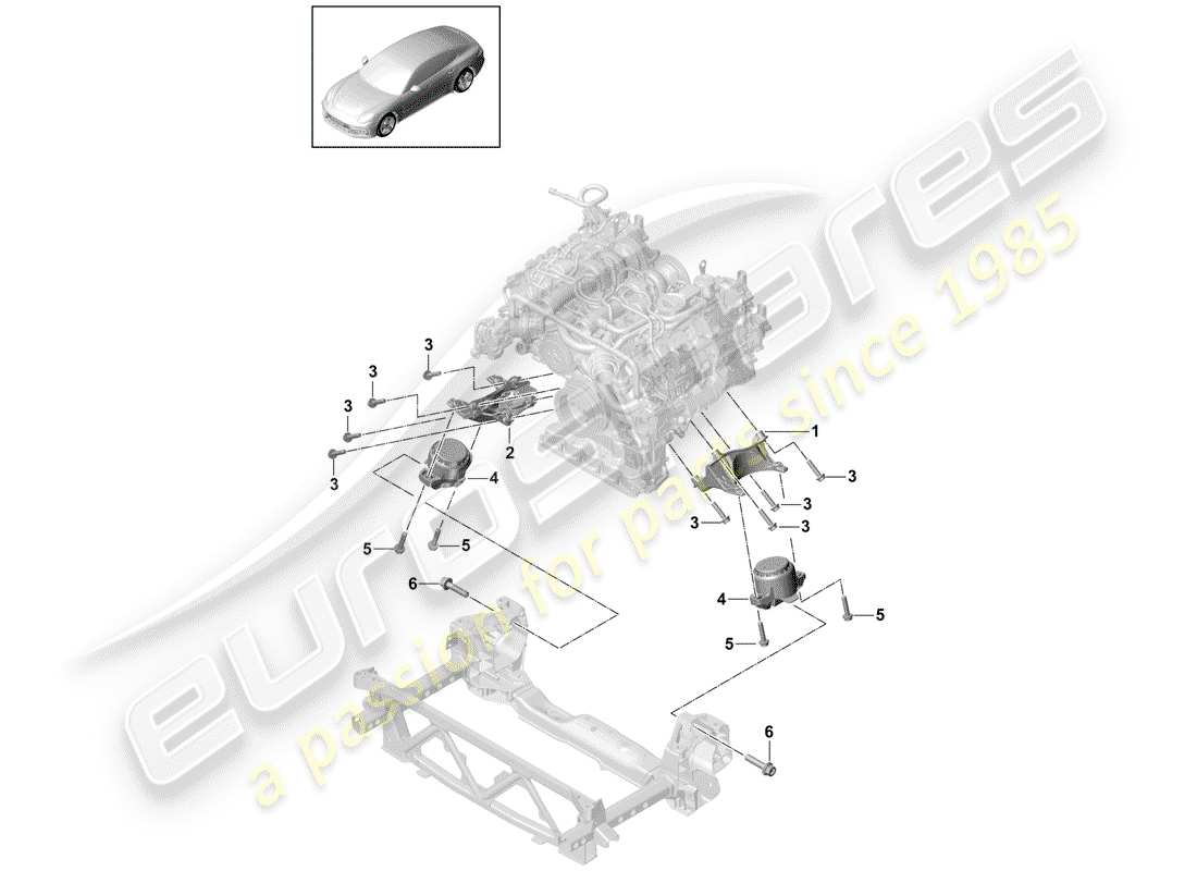 porsche panamera 971 (2018) engine lifting tackle part diagram