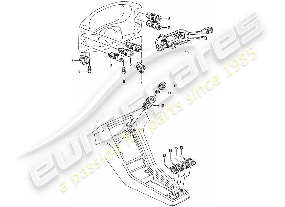 porsche 928 (1986) switch - manually part diagram