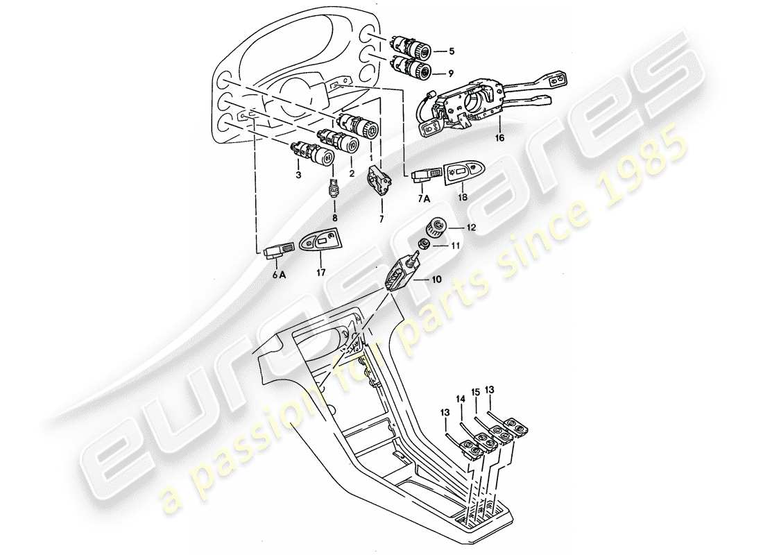 porsche 928 (1992) switch - manually part diagram