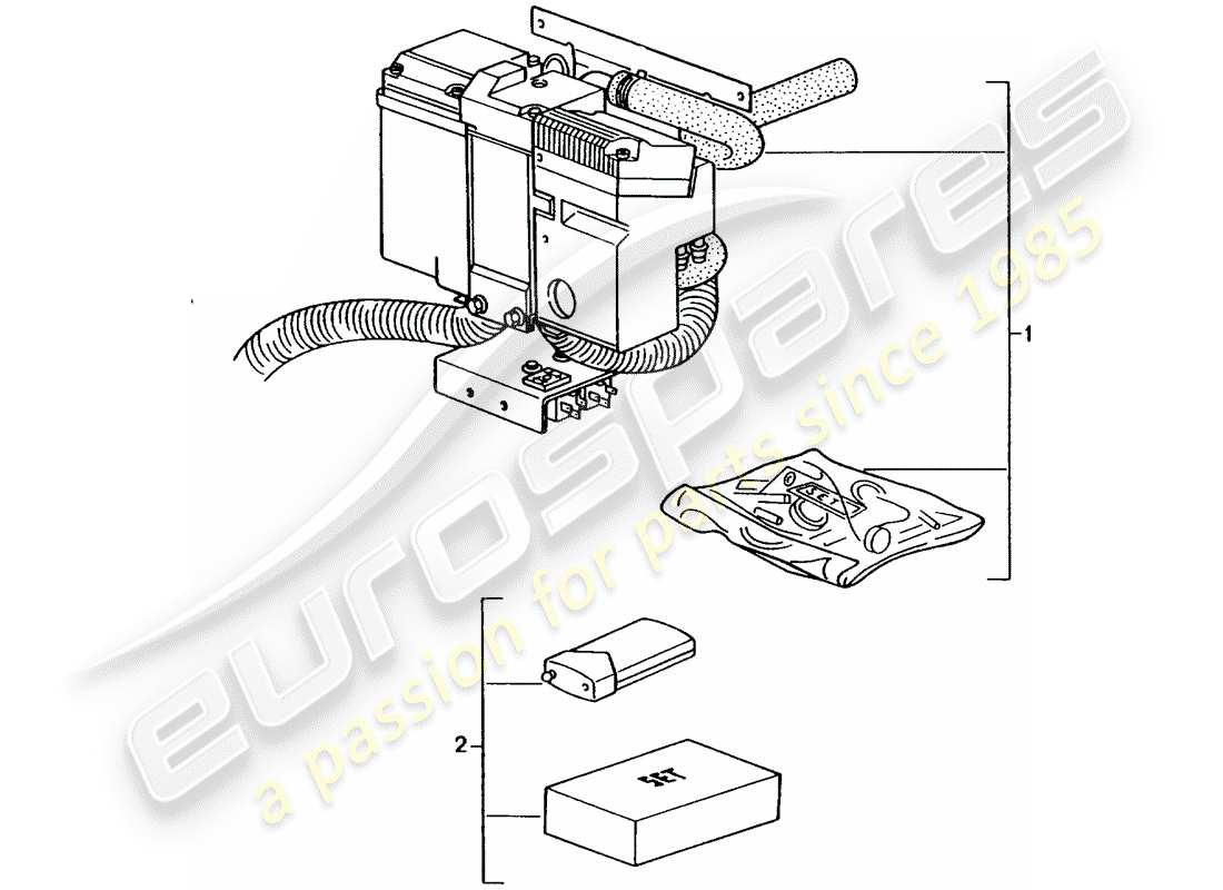 porsche tequipment catalogue (1993) optional heating part diagram